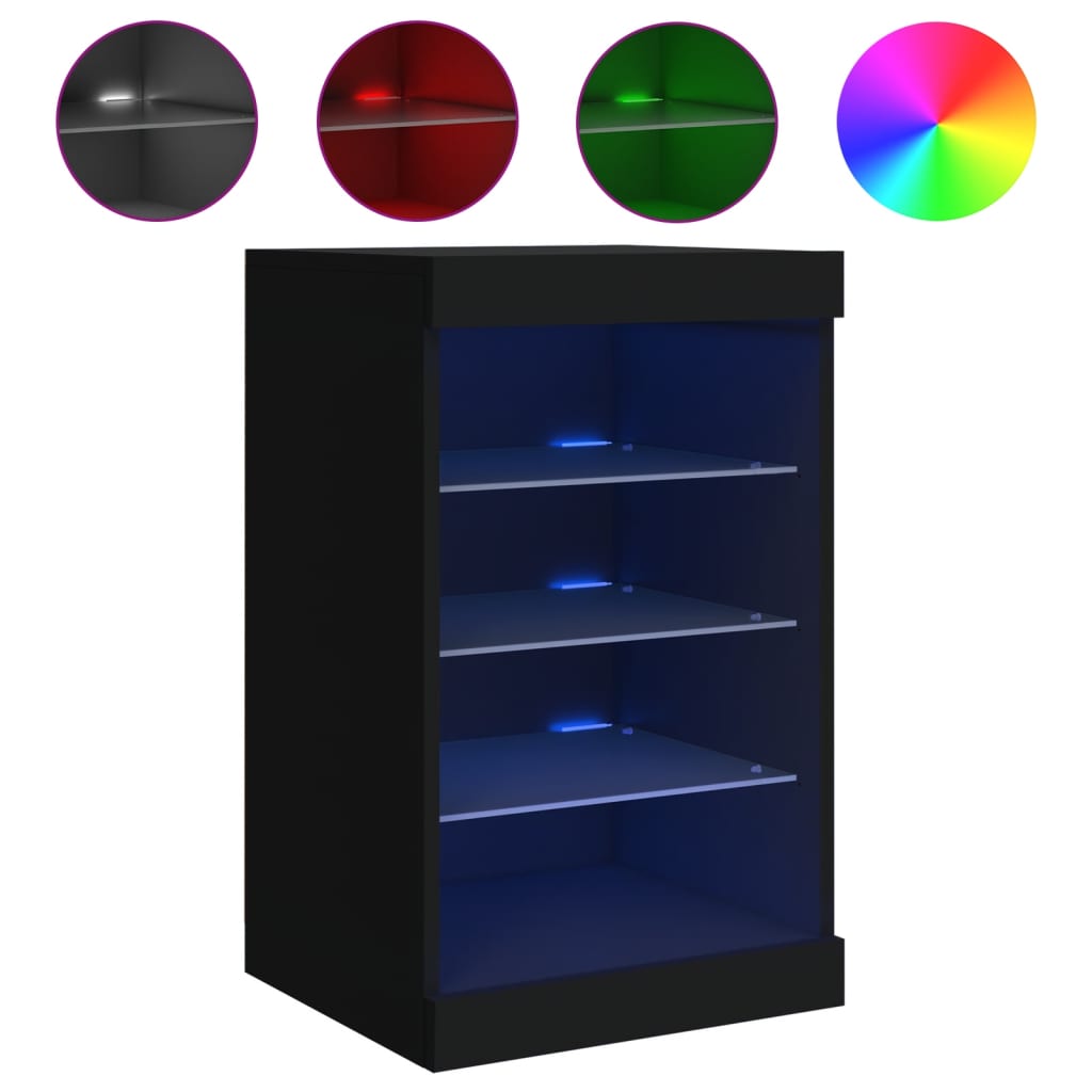 Buffet avec lumières LED noir 41x37x67 cm - XIOS