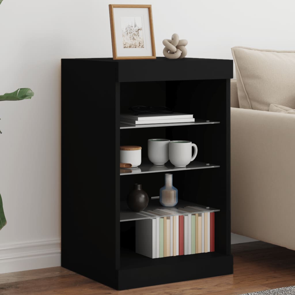 Buffet avec lumières LED noir 41x37x67 cm - XIOS