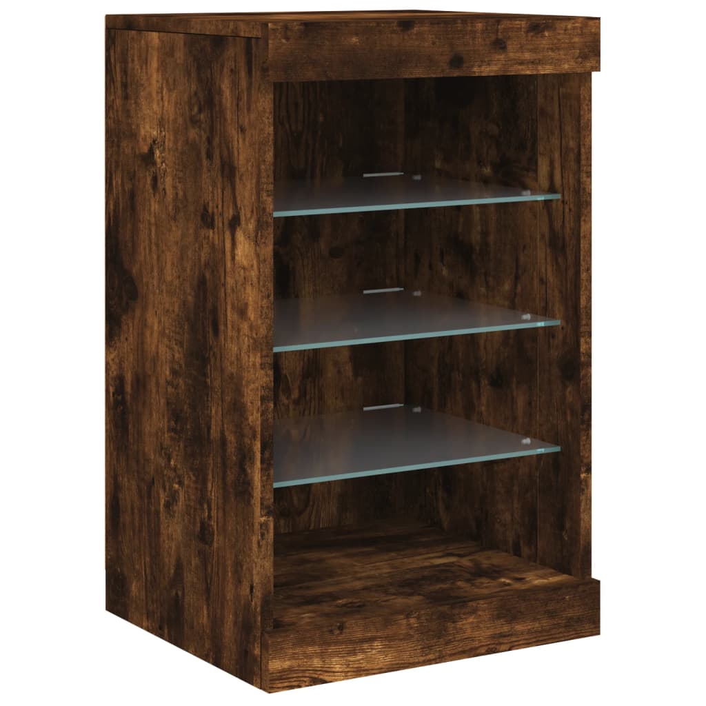 Buffet avec lumières LED chêne fumé 41x37x67 cm - XIOS