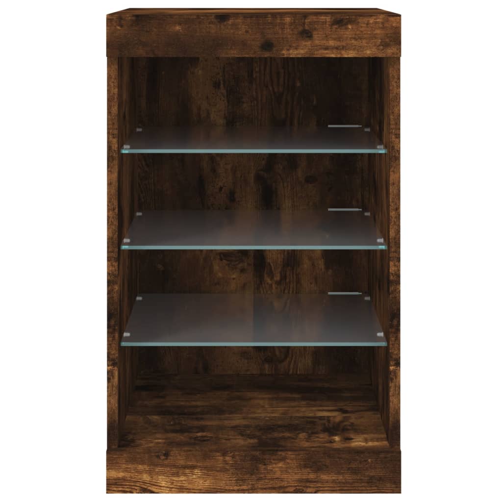 Buffet avec lumières LED chêne fumé 41x37x67 cm - XIOS
