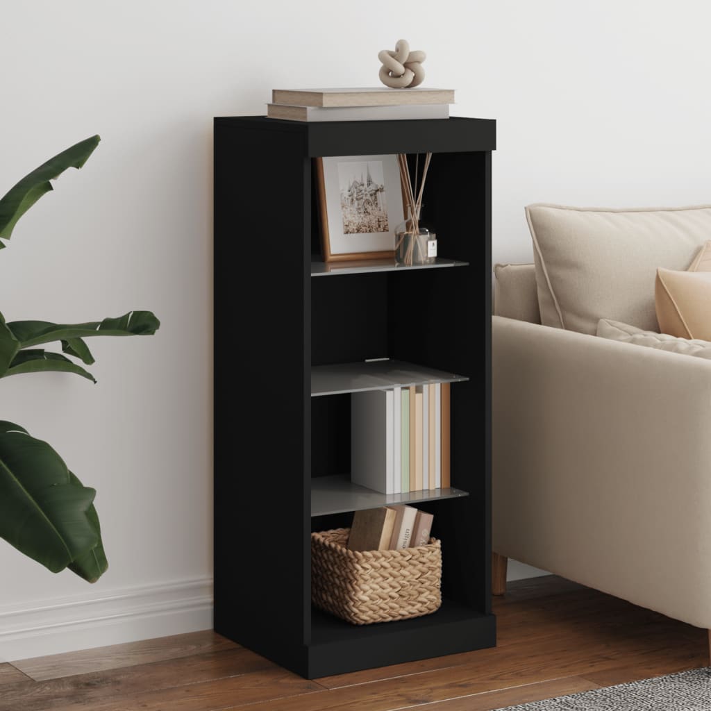 Buffet avec lumières LED noir 41x37x100 cm - XIOS