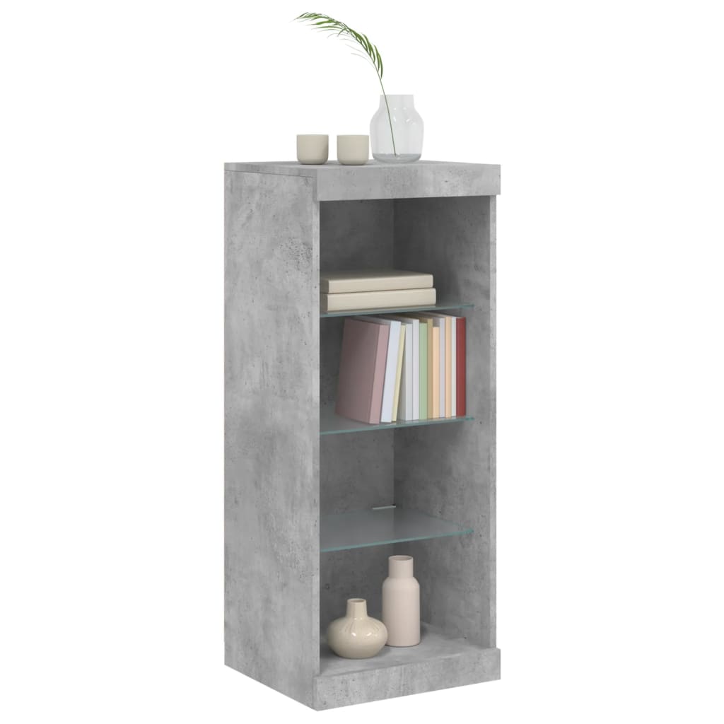 Buffet avec lumières LED gris béton 41x37x100 cm - XIOS