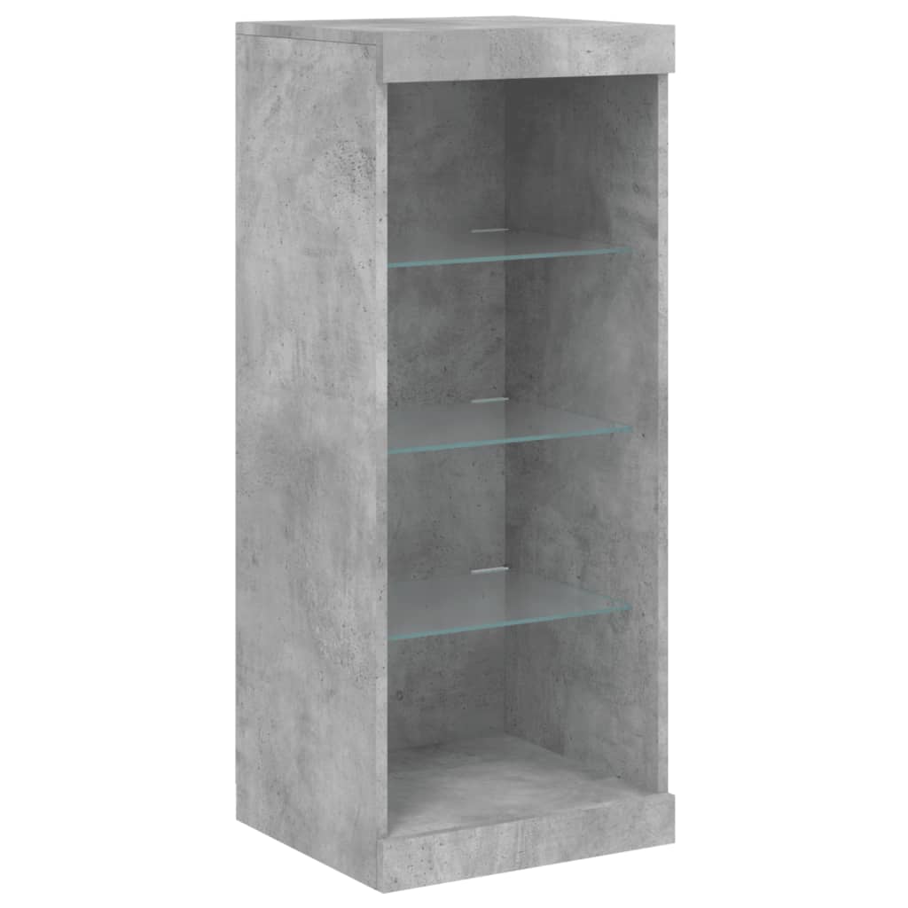 Buffet avec lumières LED gris béton 41x37x100 cm - XIOS