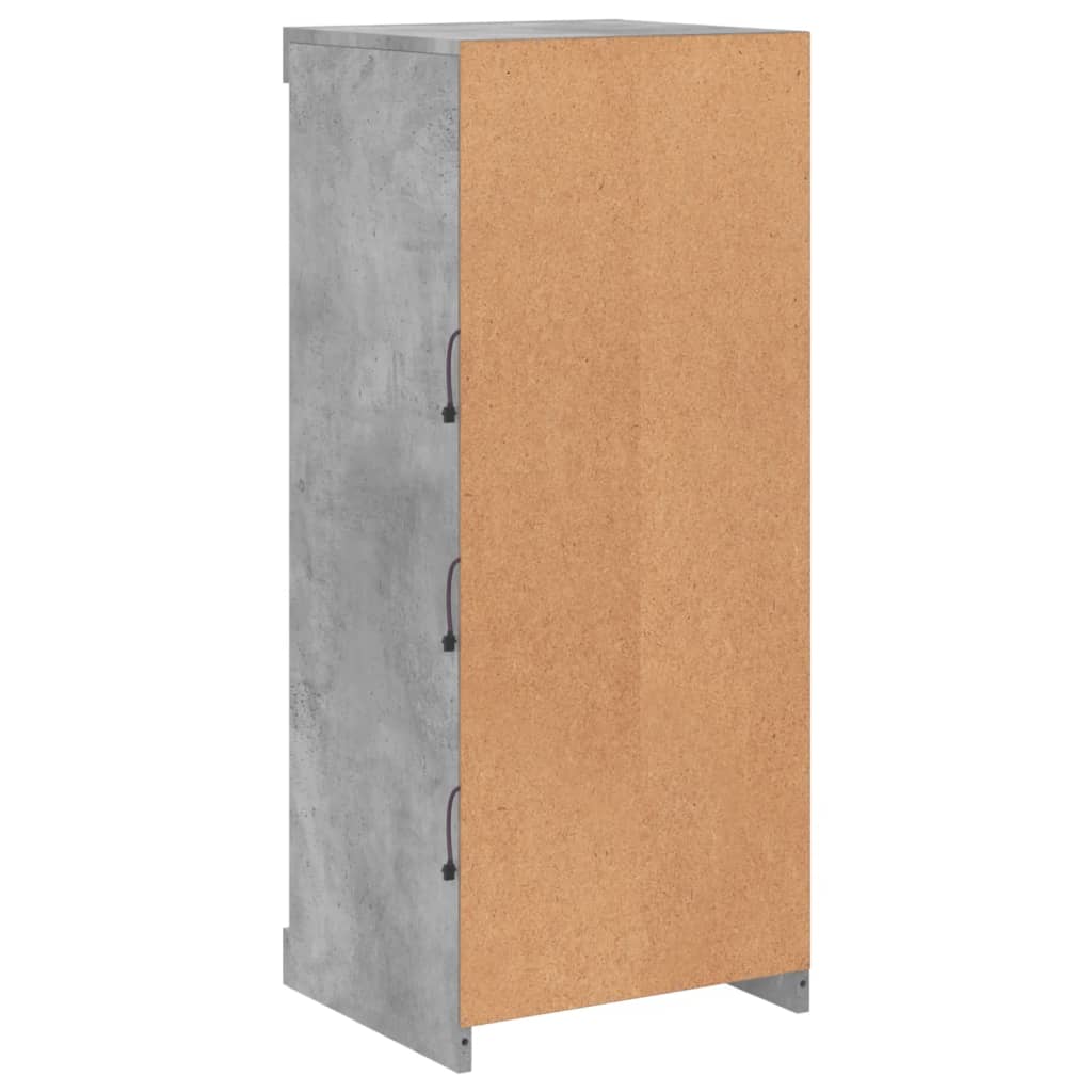 Buffet avec lumières LED gris béton 41x37x100 cm - XIOS