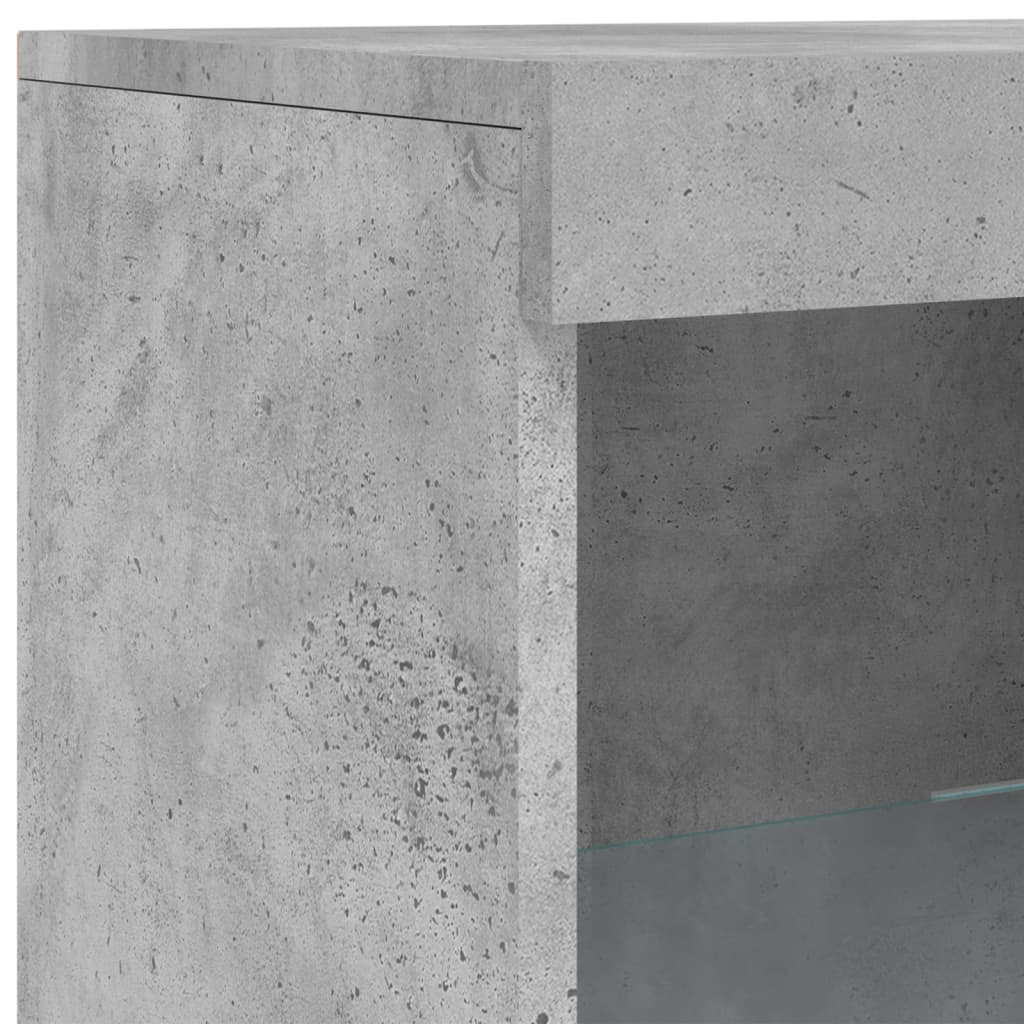 Buffet avec lumières LED gris béton 41x37x100 cm - XIOS
