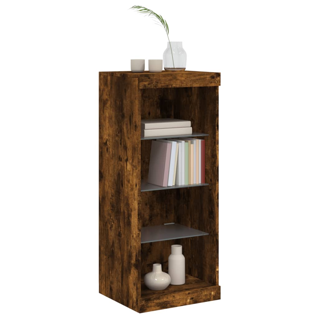 Buffet avec lumières LED chêne fumé 41x37x100 cm - XIOS