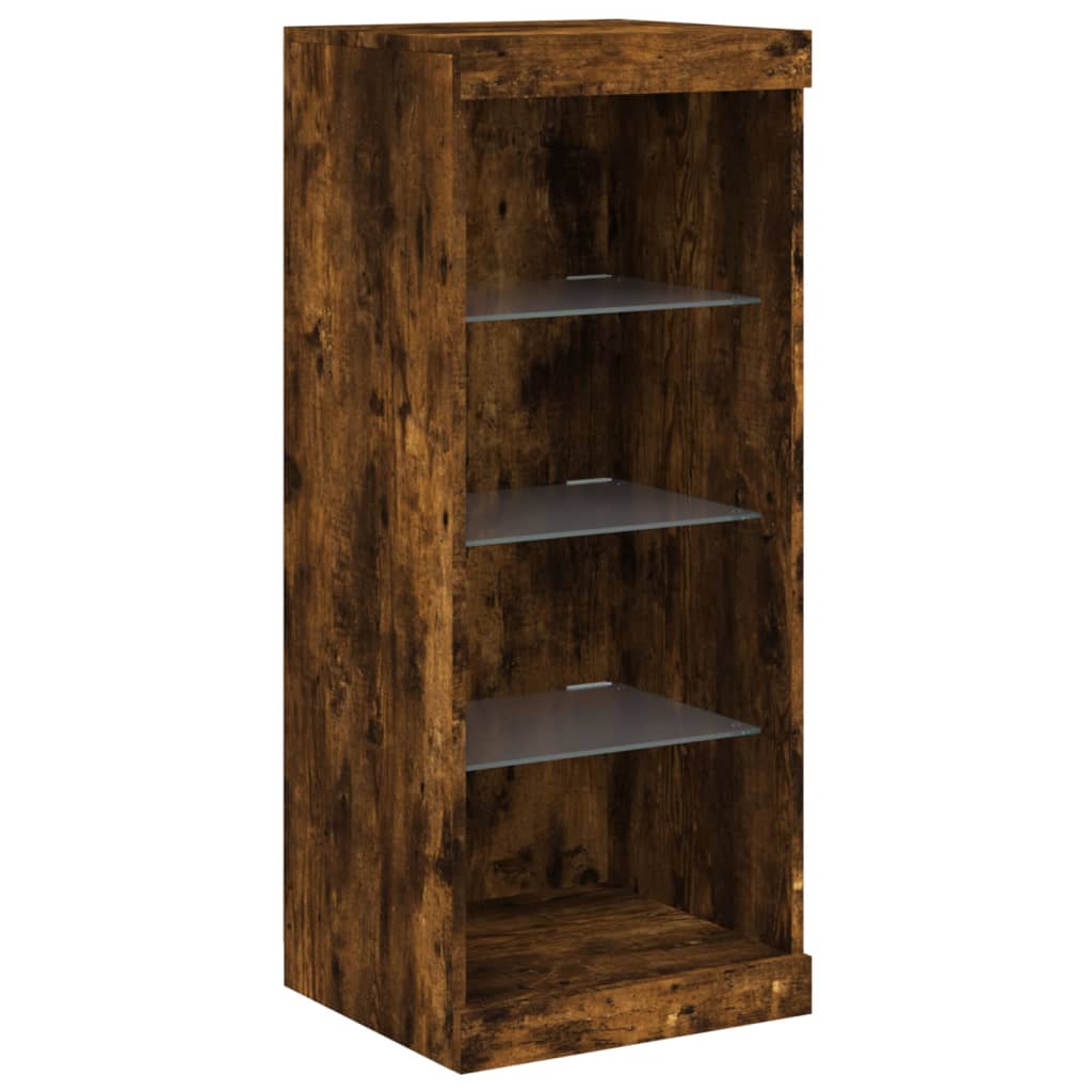 Buffet avec lumières LED chêne fumé 41x37x100 cm - XIOS