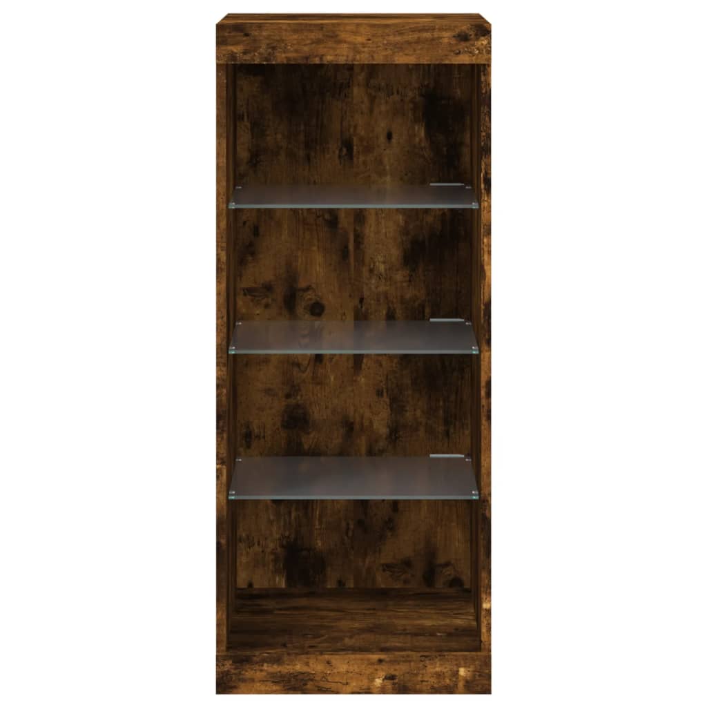 Buffet avec lumières LED chêne fumé 41x37x100 cm - XIOS