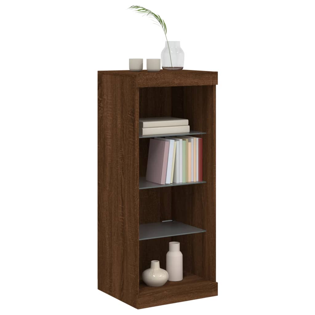 Buffet avec lumières LED chêne marron 41x37x100 cm - XIOS