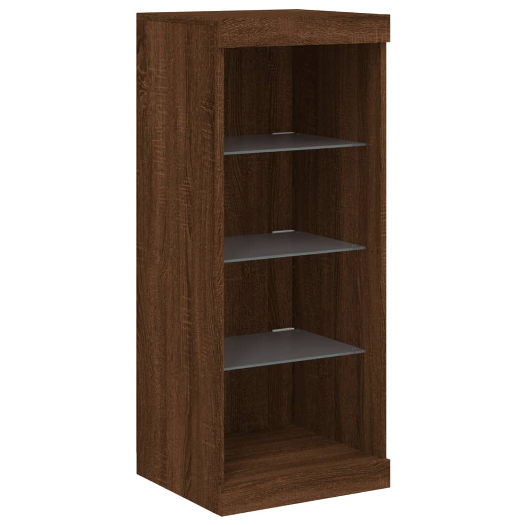 Buffet avec lumières LED chêne marron 41x37x100 cm - XIOS