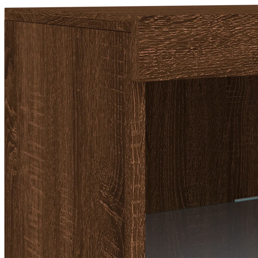 Buffet avec lumières LED chêne marron 41x37x100 cm - XIOS