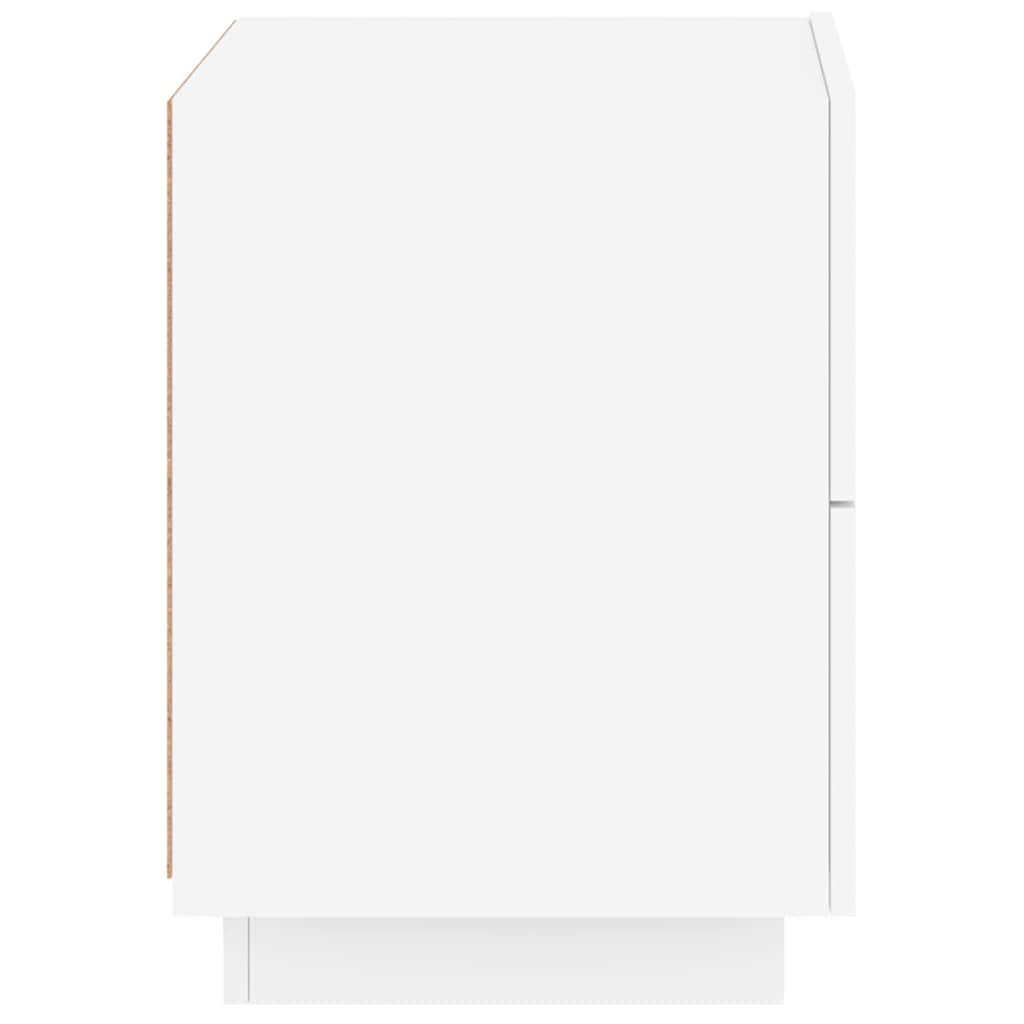 Armoires de chevet et lumières LED 2pcs blanc bois d'ingénierie - XIOS