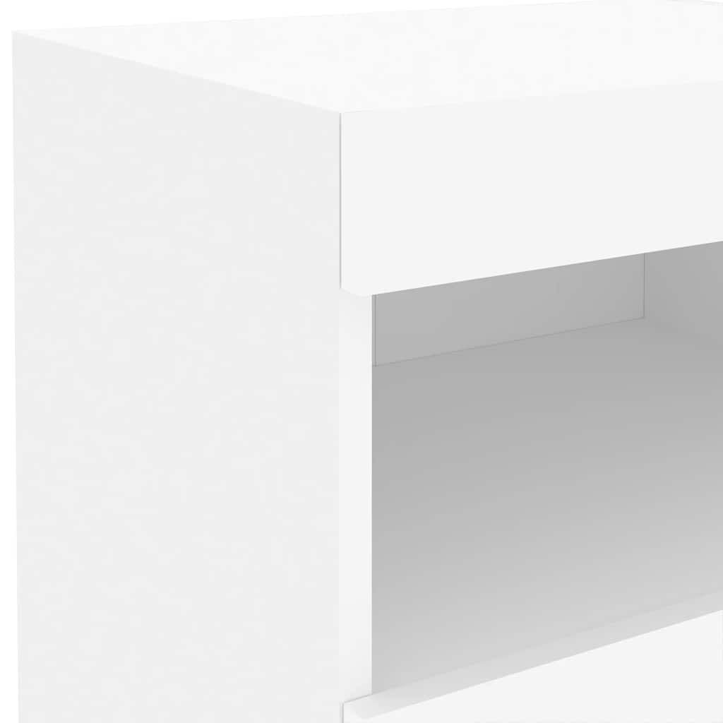 Table de chevet avec lumières LED blanc 50x40x45 cm - XIOS