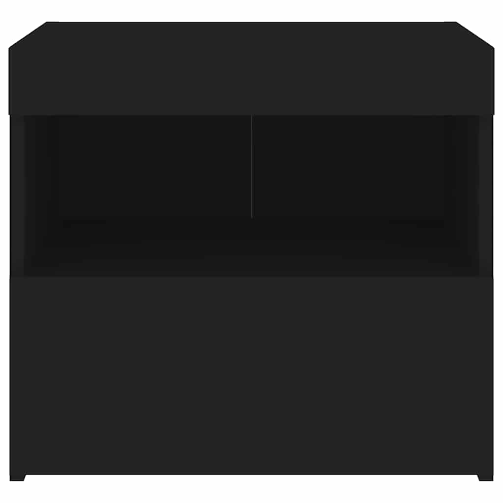 Table de chevet avec lumières LED noir 50x40x45 cm - XIOS