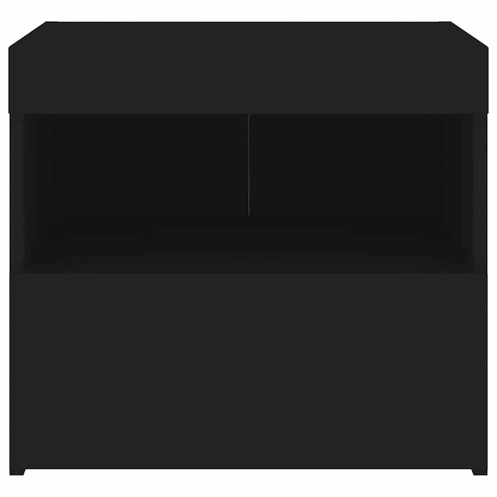 Tables de chevet avec lumières LED 2 pcs noir 50x40x45 cm - XIOS