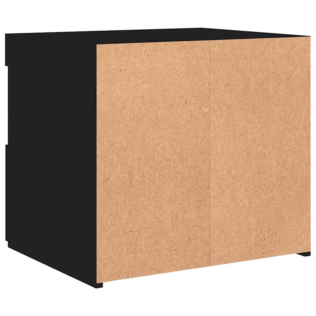 Tables de chevet avec lumières LED 2 pcs noir 50x40x45 cm - XIOS