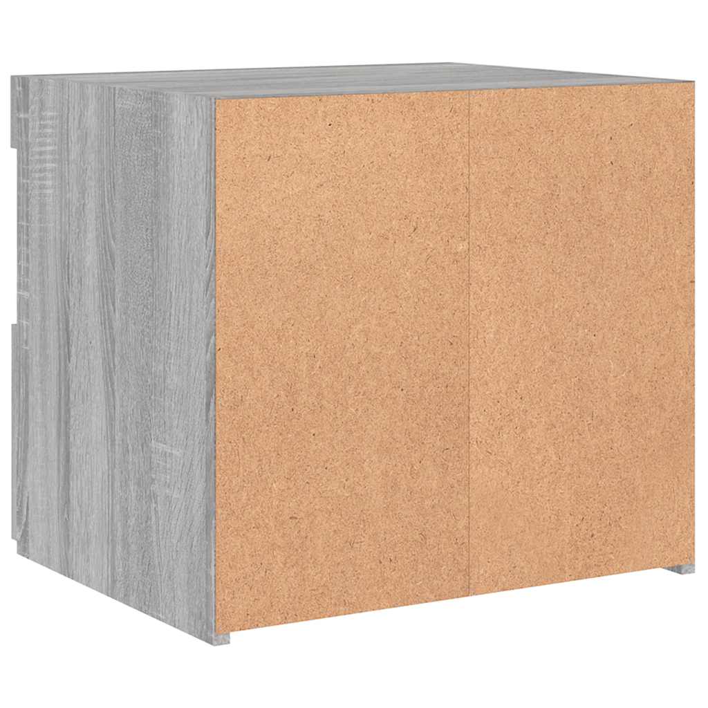 Table de chevet avec lumières LED sonoma gris 50x40x45 cm - XIOS