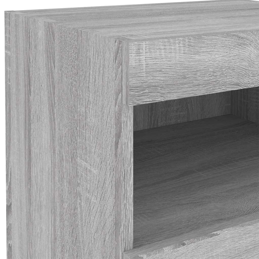 Table de chevet avec lumières LED sonoma gris 50x40x45 cm - XIOS
