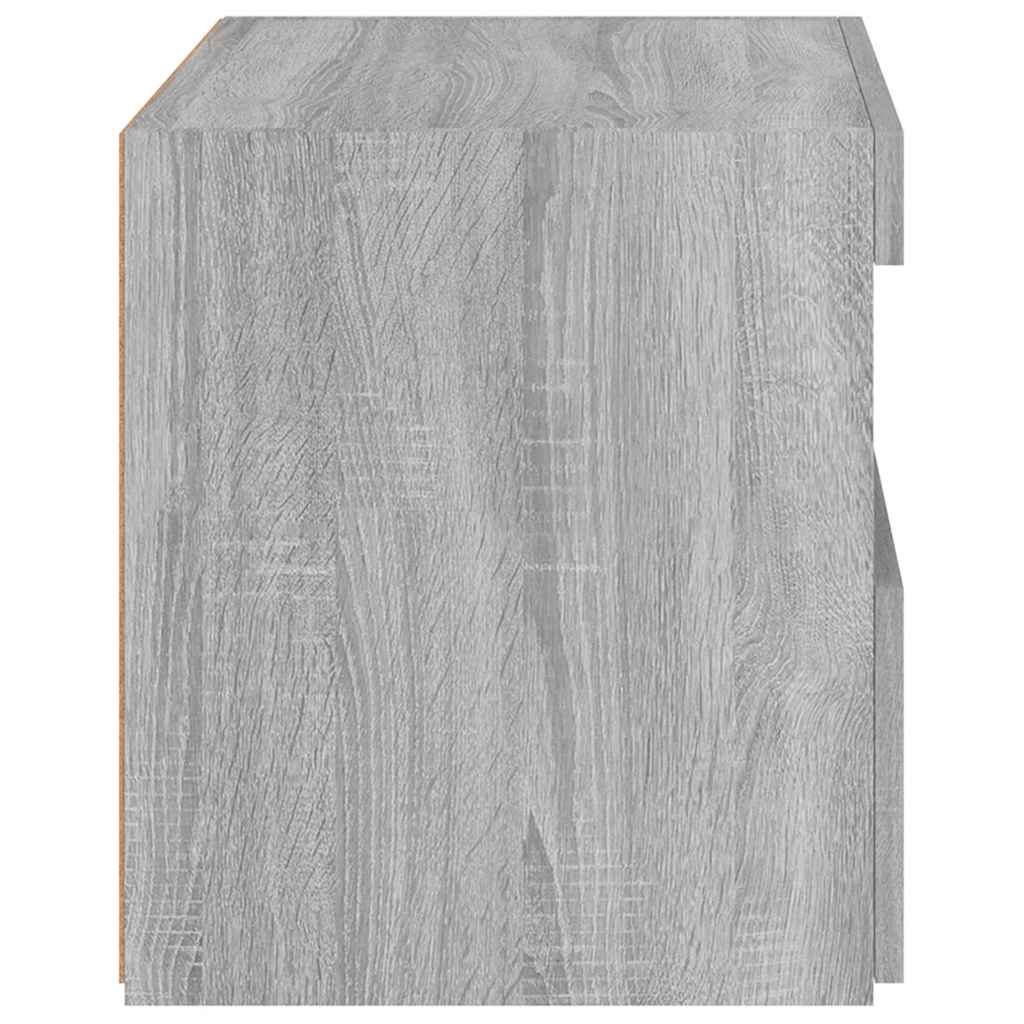 Tables de chevet avec lumières LED 2 pcs sonoma gris 50x40x45cm