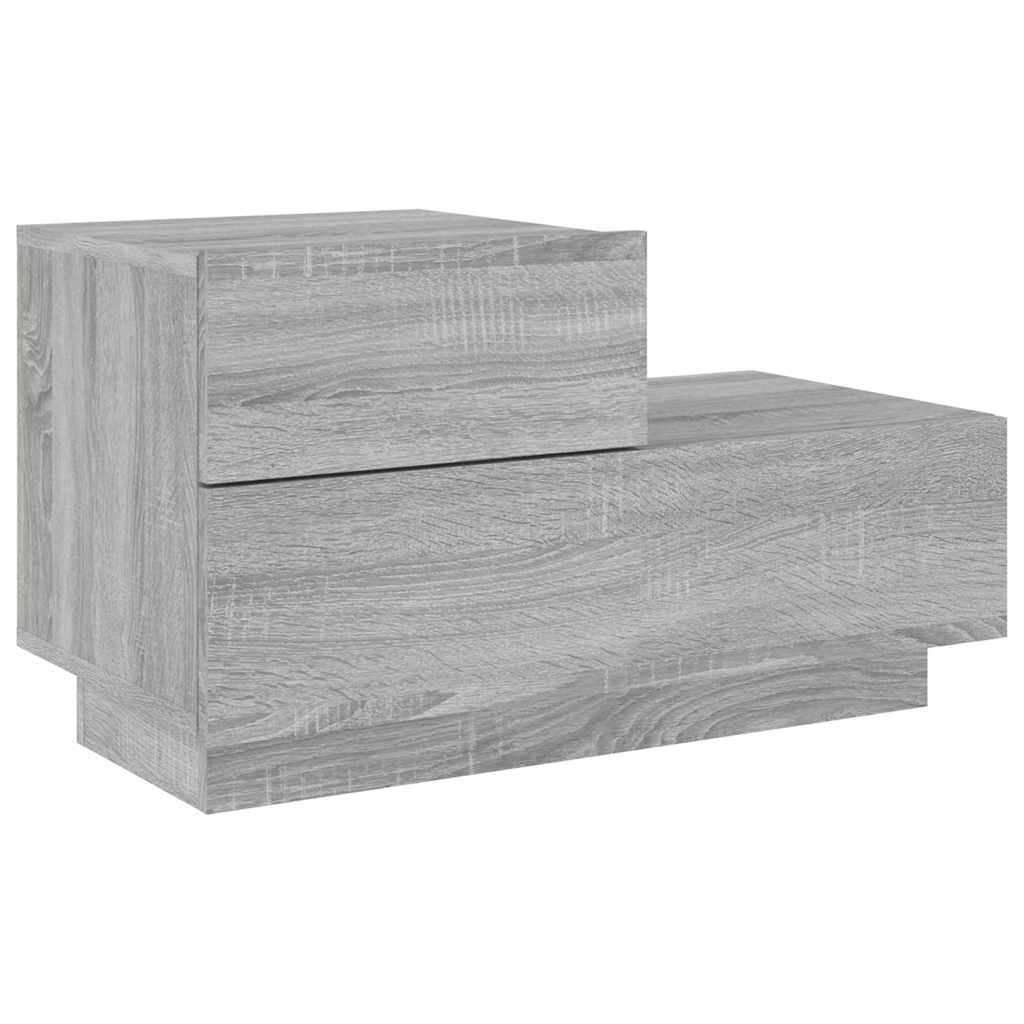 Table de chevet avec lumières LED sonoma gris 70x36x40,5 cm - XIOS