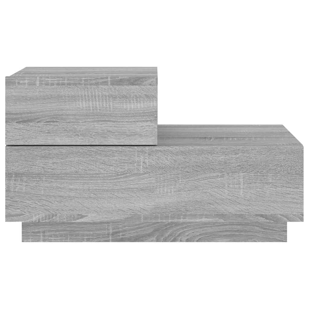 Table de chevet avec lumières LED sonoma gris 70x36x40,5 cm - XIOS