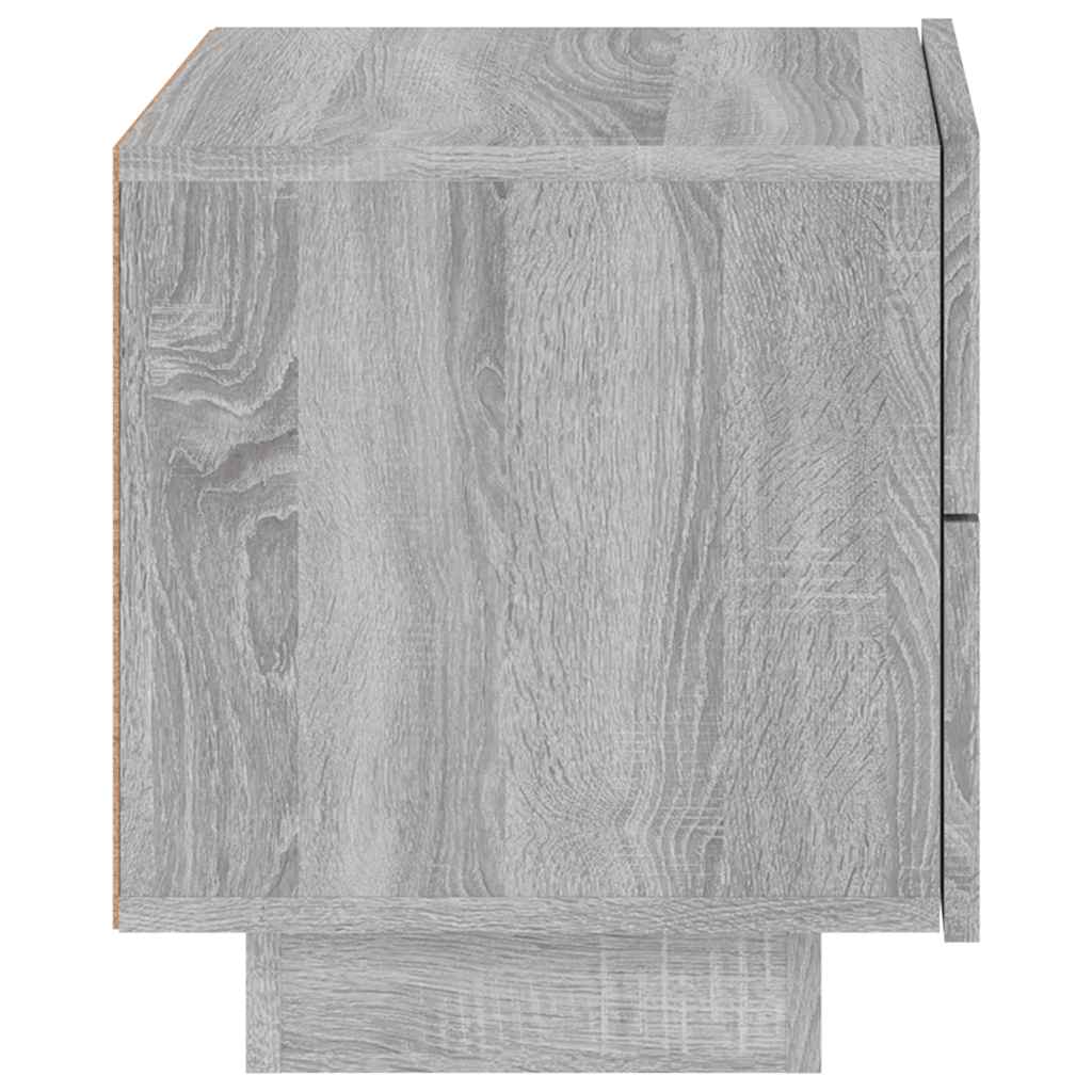 Table de chevet avec lumières LED sonoma gris 70x36x40,5 cm - XIOS