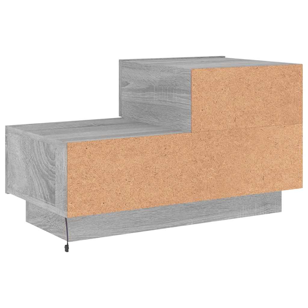 Table de chevet avec lumières LED sonoma gris 70x36x40,5 cm - XIOS