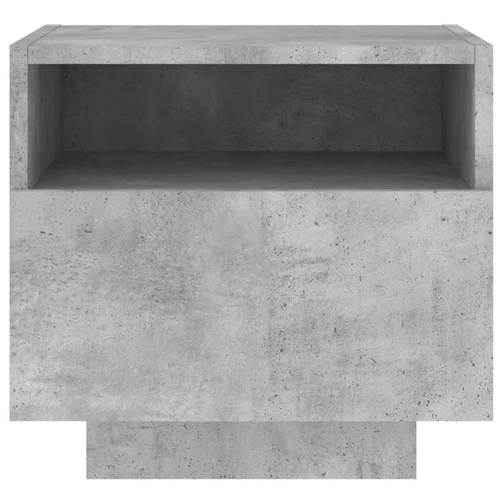 Table de chevet avec lumières LED gris béton 40x39x37 cm - XIOS