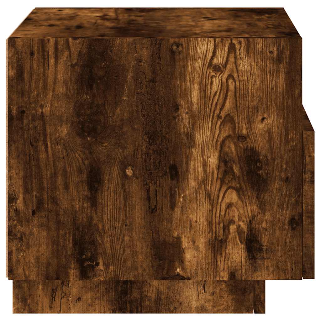 Table de chevet avec lumières LED chêne fumé 40x39x37 cm - XIOS