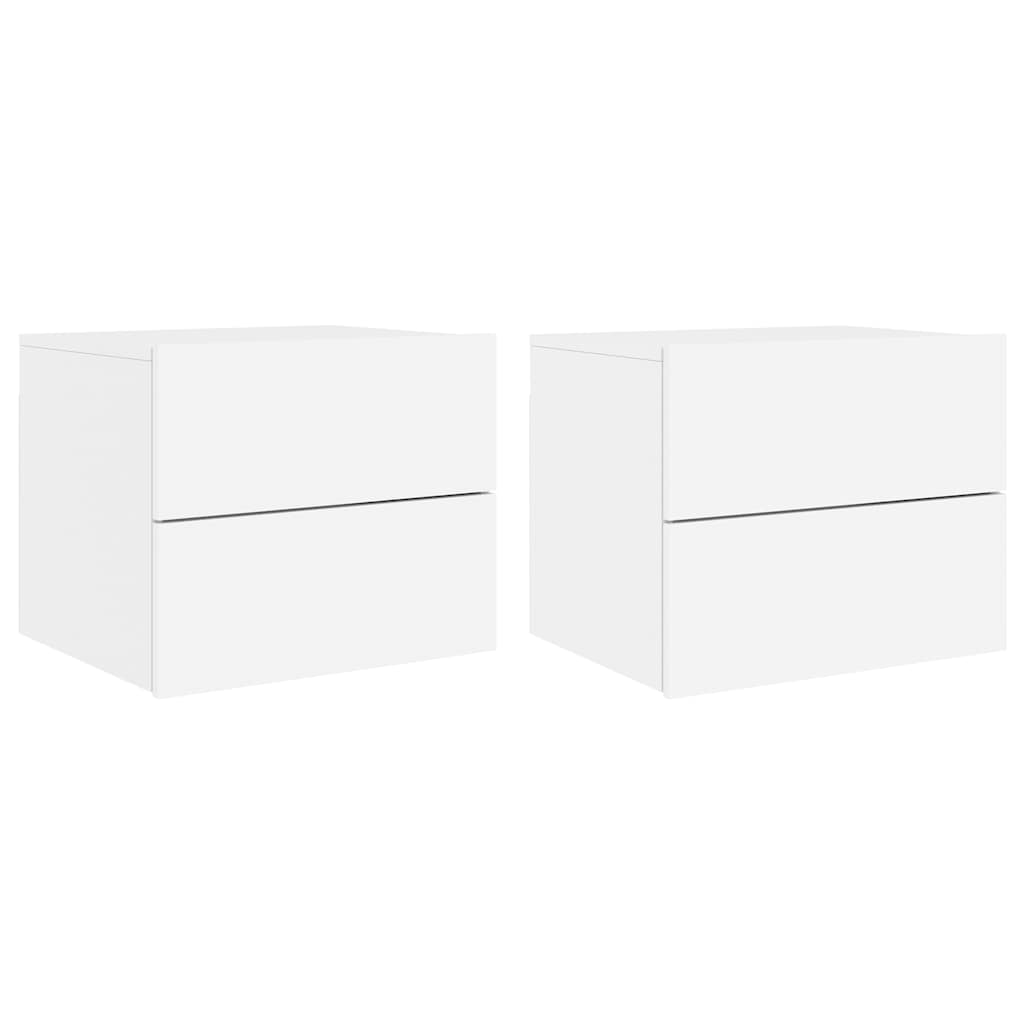 Tables de chevet murales avec lumières LED 2 pcs blanc - XIOS