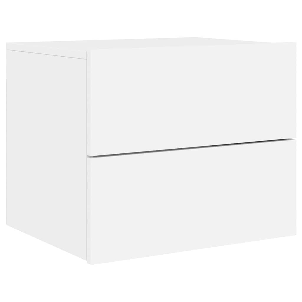 Tables de chevet murales avec lumières LED 2 pcs blanc - XIOS
