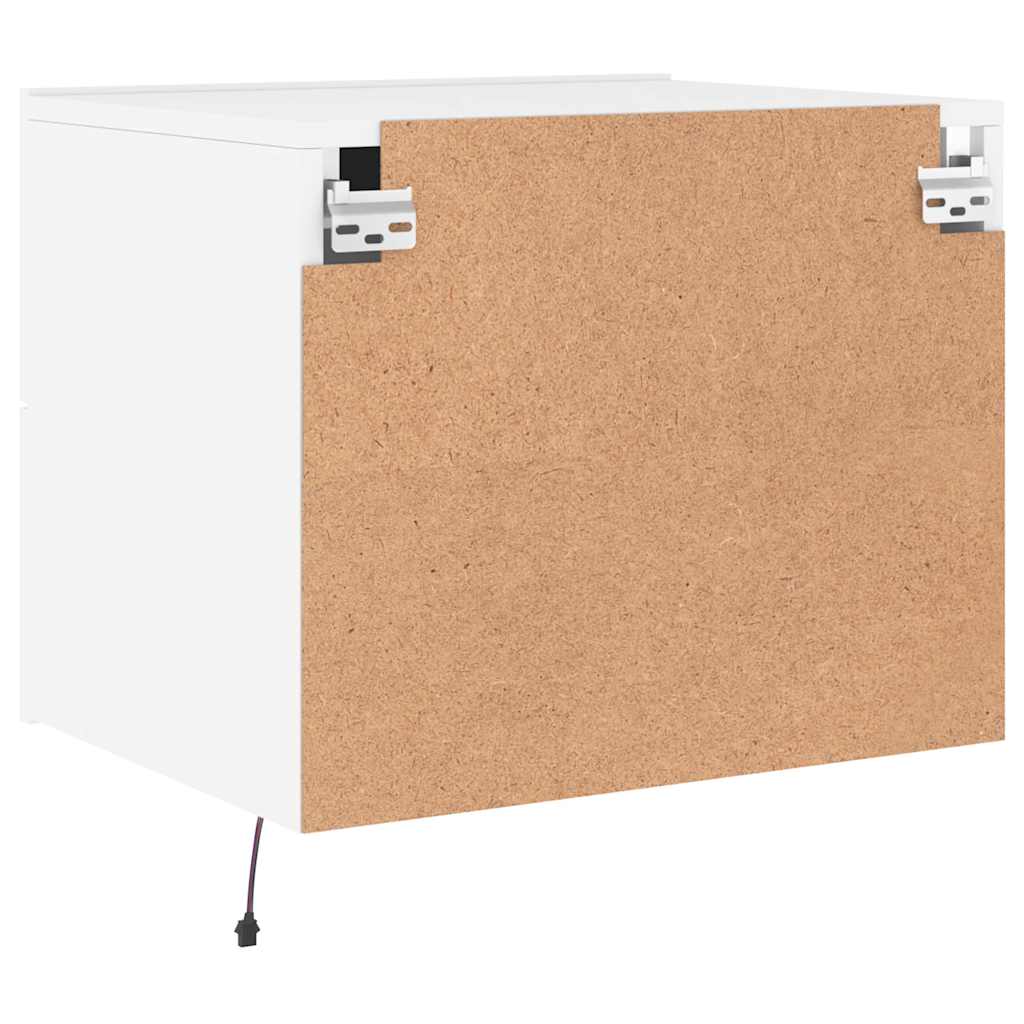 Tables de chevet murales avec lumières LED 2 pcs blanc - XIOS