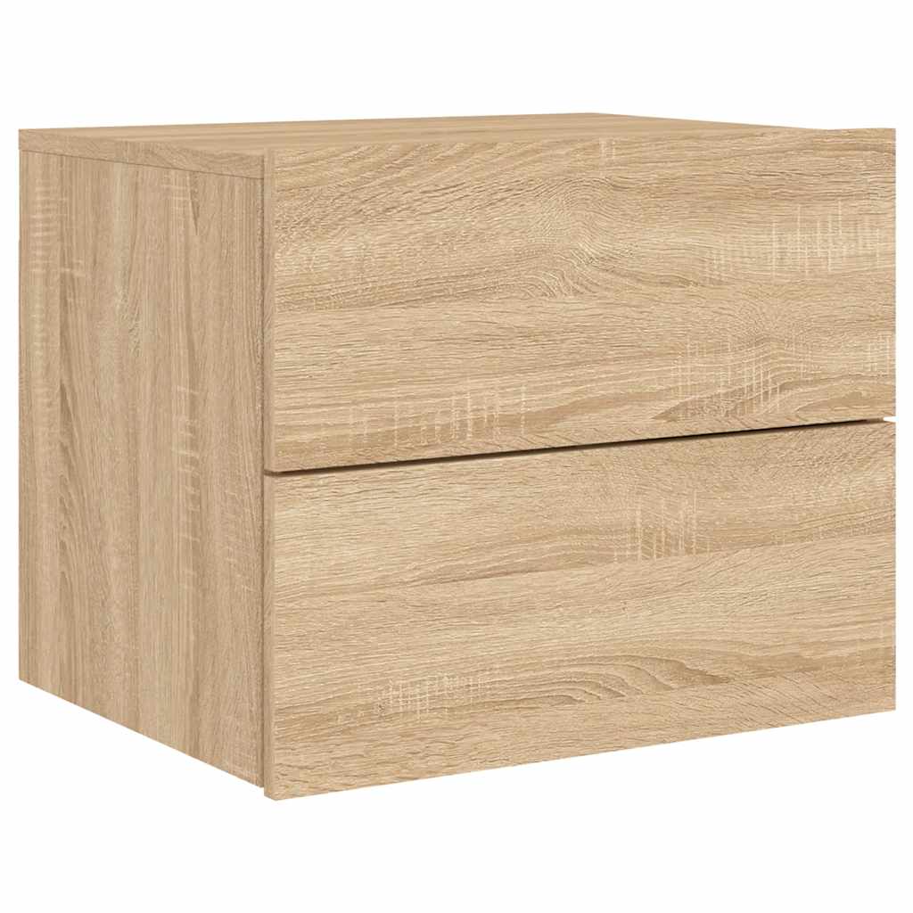 Tables de chevet murales avec lumières LED 2 pcs chêne sonoma - XIOS