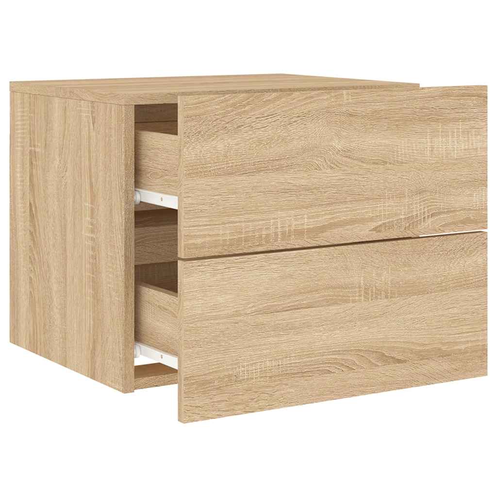 Tables de chevet murales avec lumières LED 2 pcs chêne sonoma - XIOS