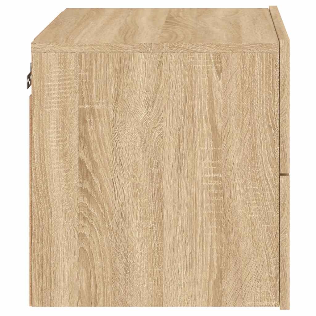 Tables de chevet murales avec lumières LED 2 pcs chêne sonoma - XIOS