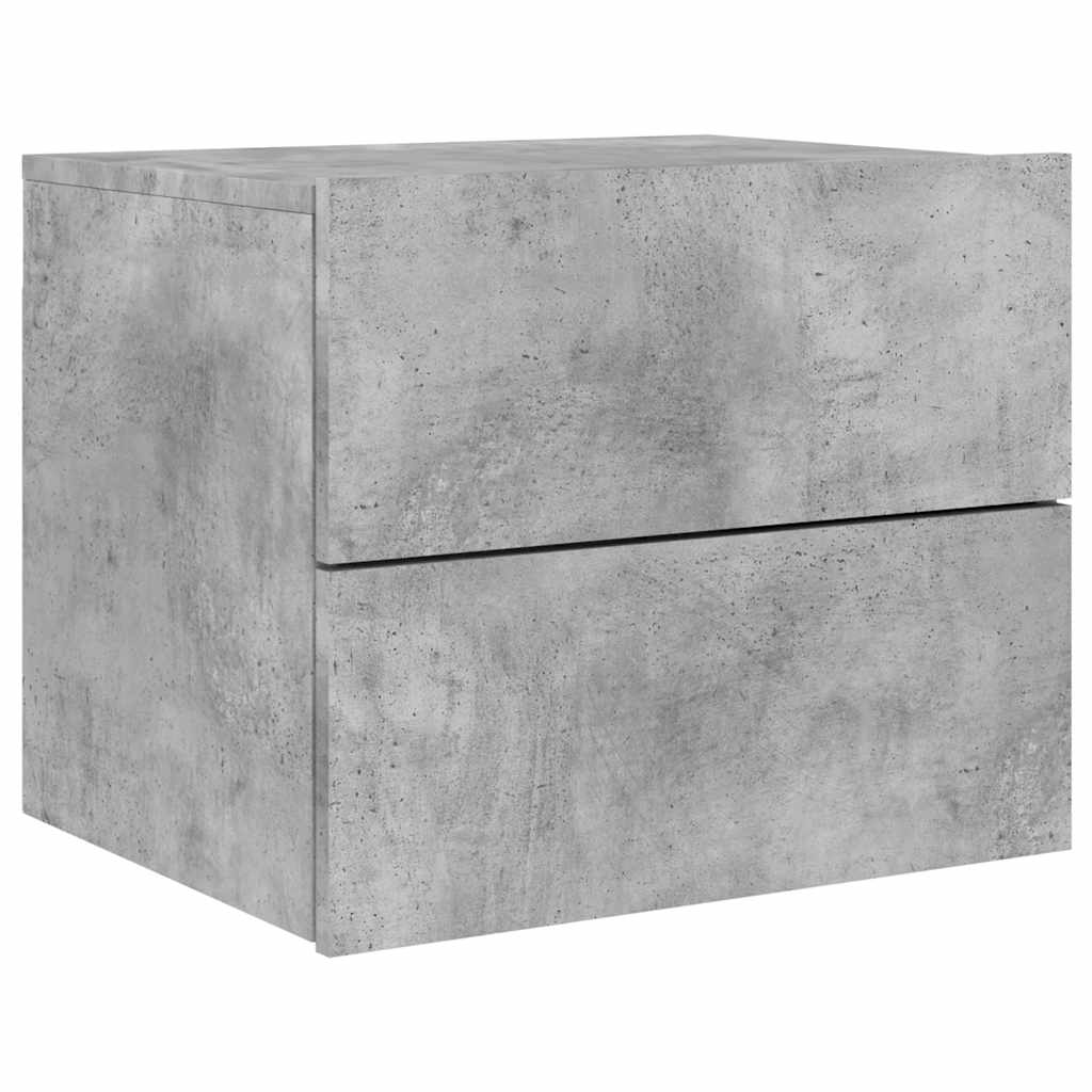 Tables de chevet murales avec lumières LED 2 pcs gris béton - XIOS