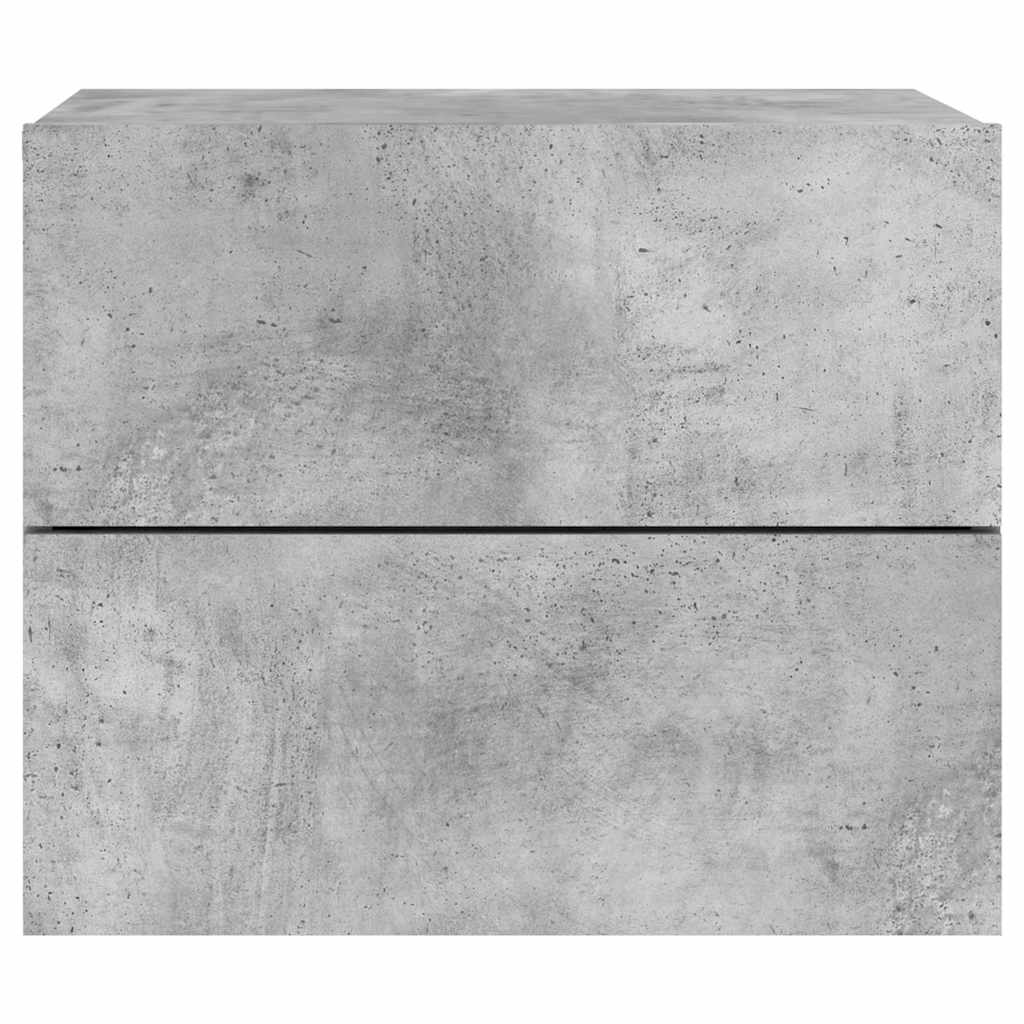 Tables de chevet murales avec lumières LED 2 pcs gris béton - XIOS