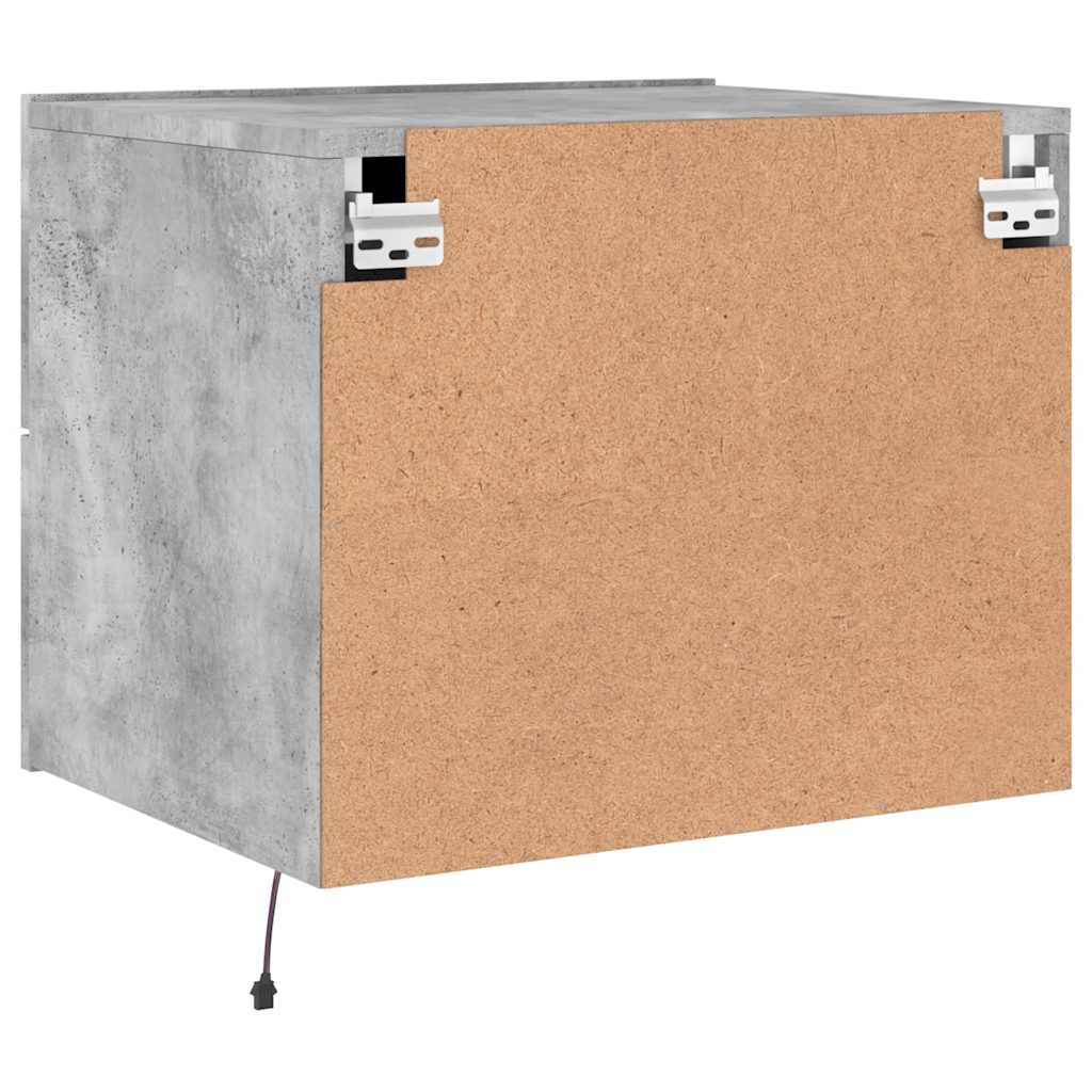 Tables de chevet murales avec lumières LED 2 pcs gris béton - XIOS