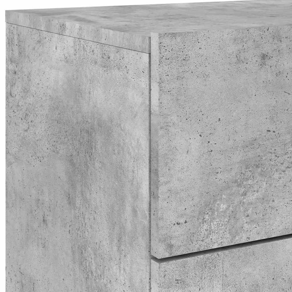 Tables de chevet murales avec lumières LED 2 pcs gris béton - XIOS