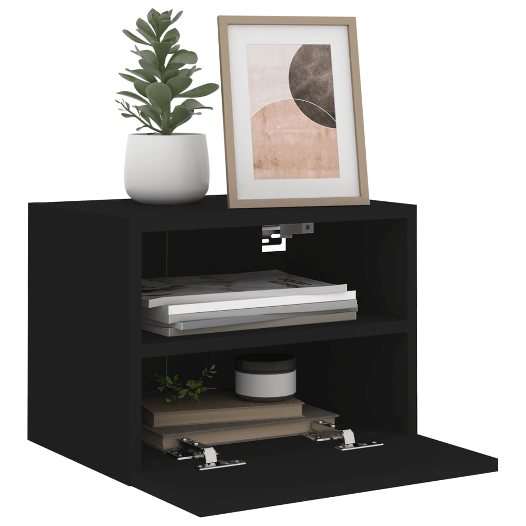 Meubles TV muraux 2 pcs noir 40x30x30 cm bois d'ingénierie - XIOS