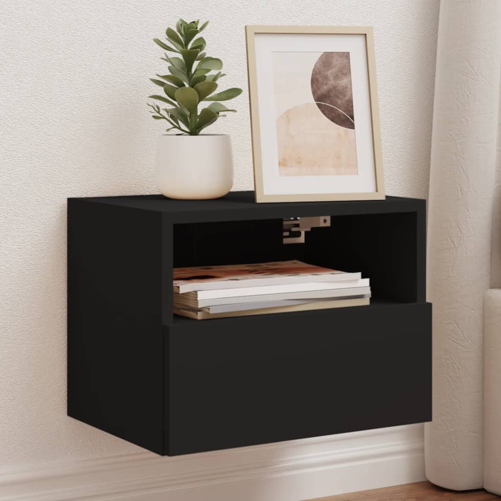 Meubles TV muraux 2 pcs noir 40x30x30 cm bois d'ingénierie - XIOS