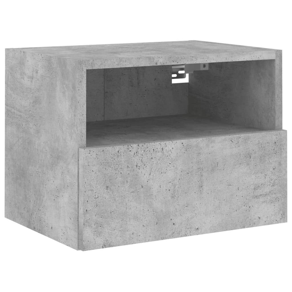 Meuble TV mural gris béton 40x30x30 cm bois d'ingénierie - XIOS