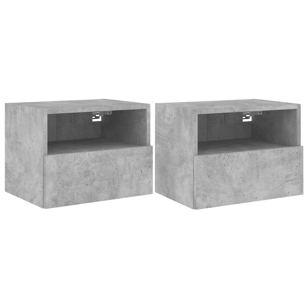 Meubles TV muraux 2 pcs gris béton 40x30x30cm bois d'ingénierie - XIOS