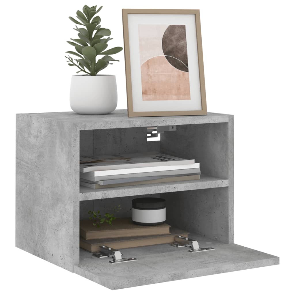 Meubles TV muraux 2 pcs gris béton 40x30x30cm bois d'ingénierie - XIOS