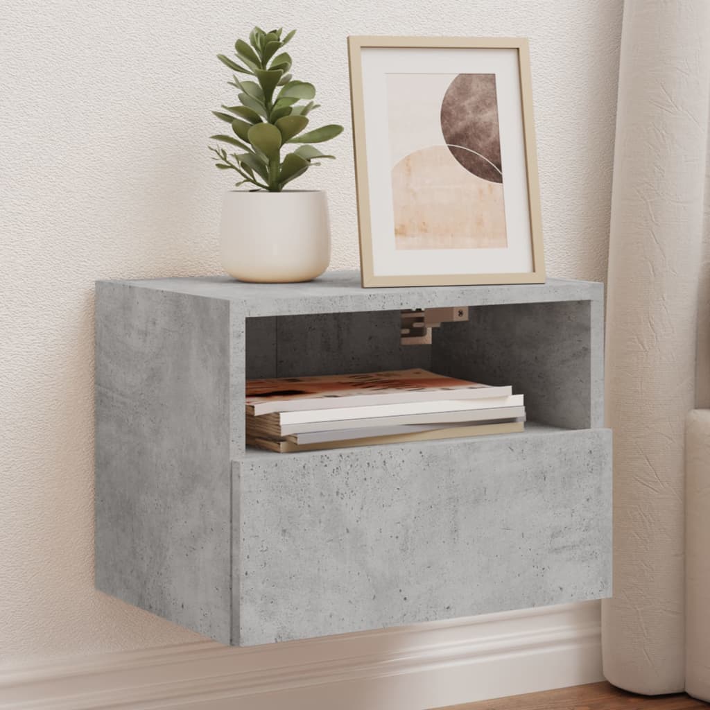 Meubles TV muraux 2 pcs gris béton 40x30x30cm bois d'ingénierie - XIOS