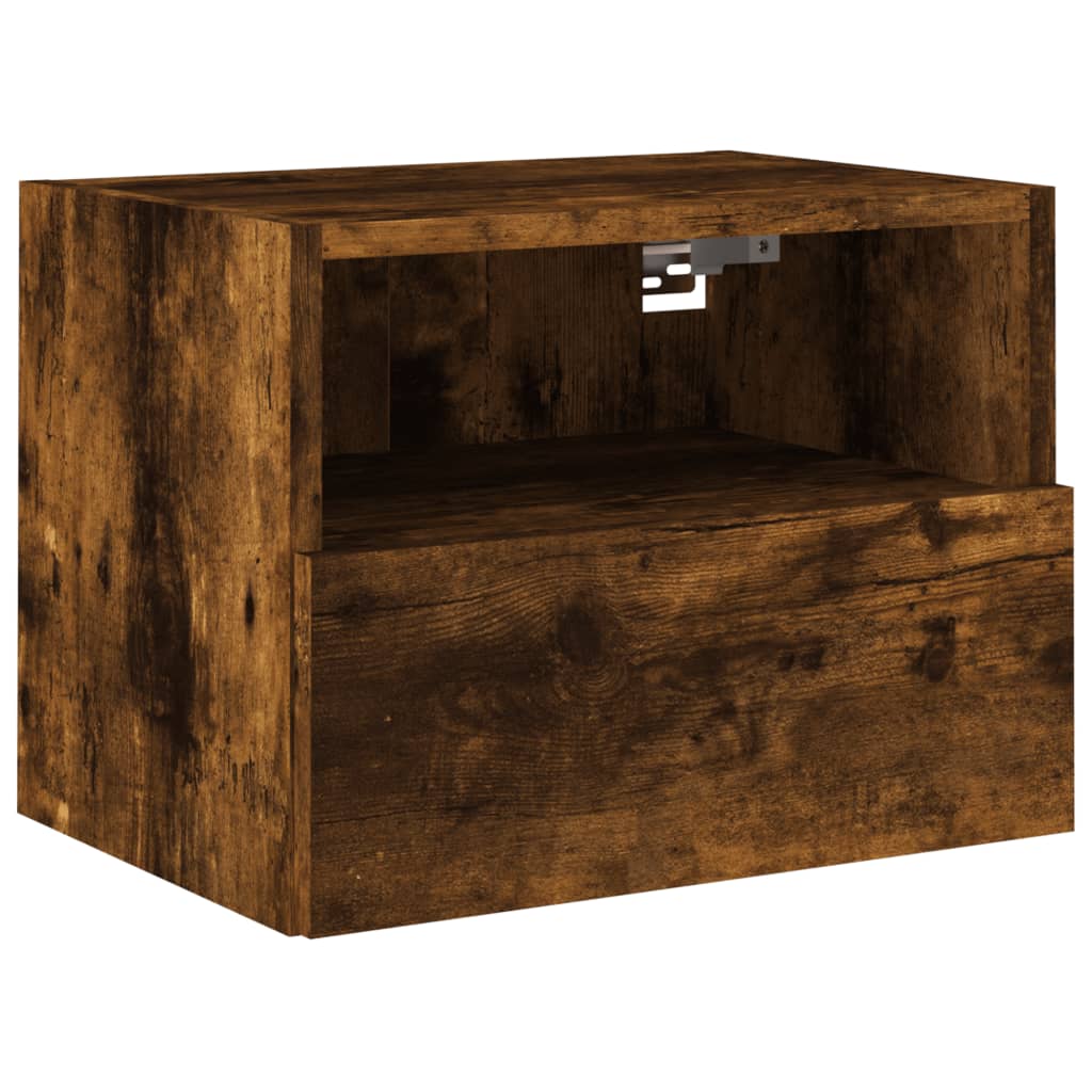 Meuble TV mural chêne fumé 40x30x30 cm bois d'ingénierie - XIOS