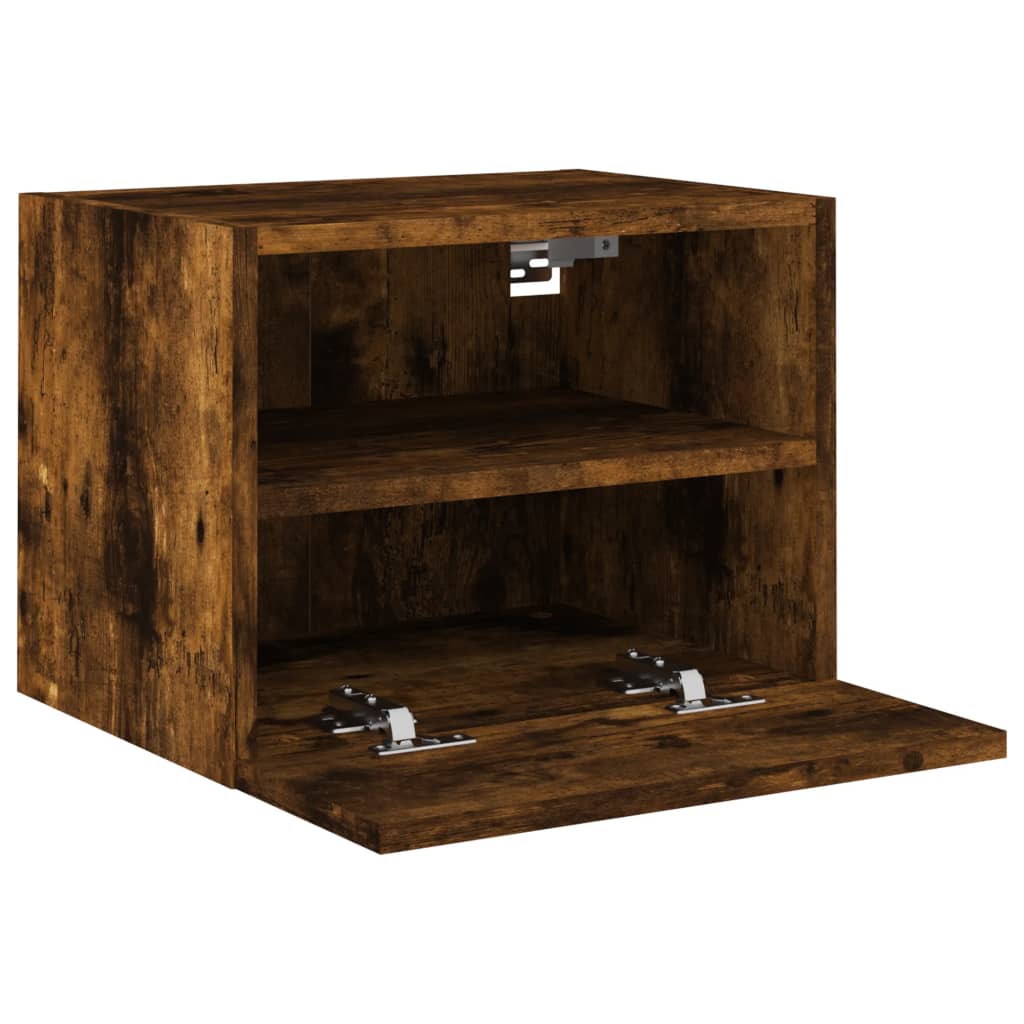 Meuble TV mural chêne fumé 40x30x30 cm bois d'ingénierie - XIOS