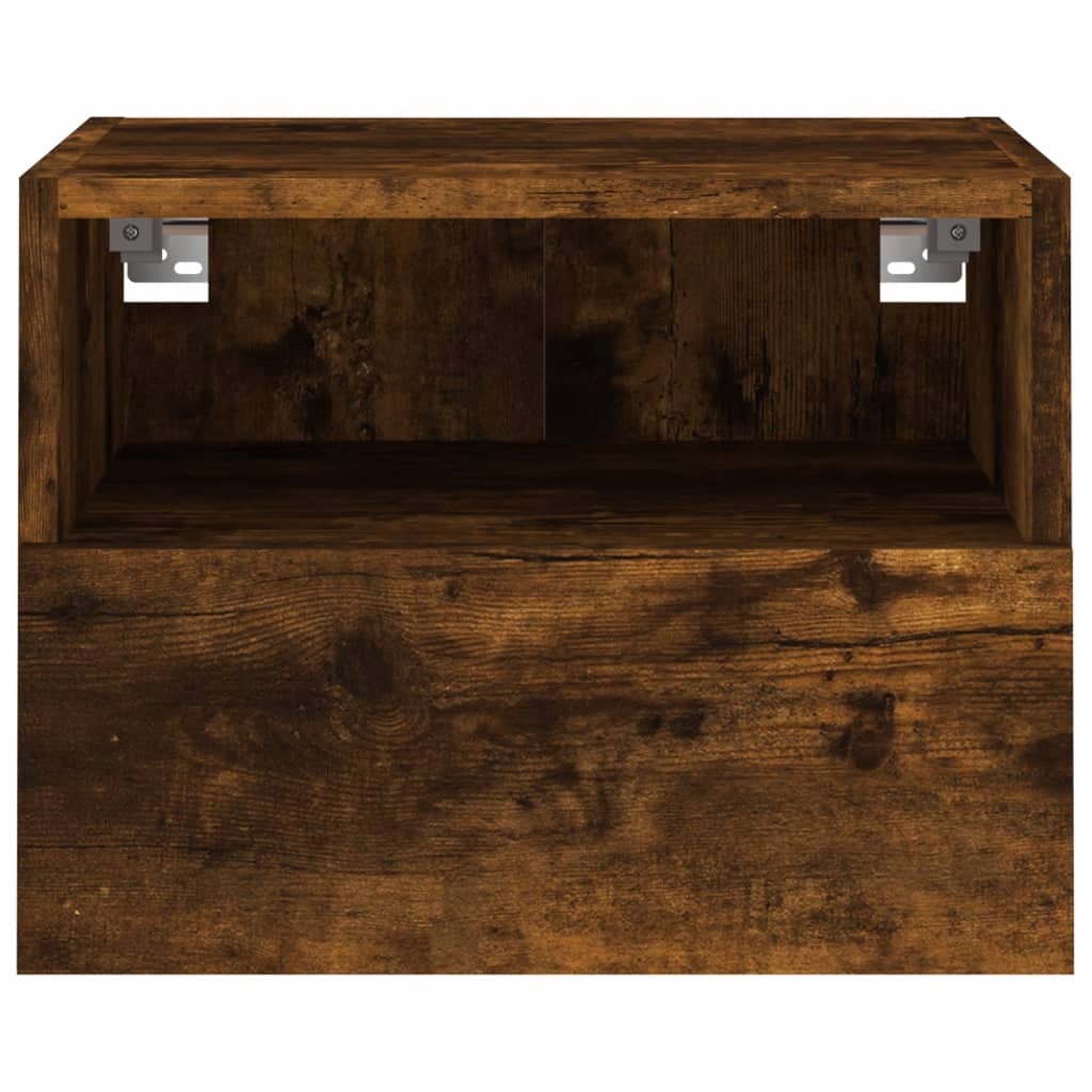 Meuble TV mural chêne fumé 40x30x30 cm bois d'ingénierie - XIOS