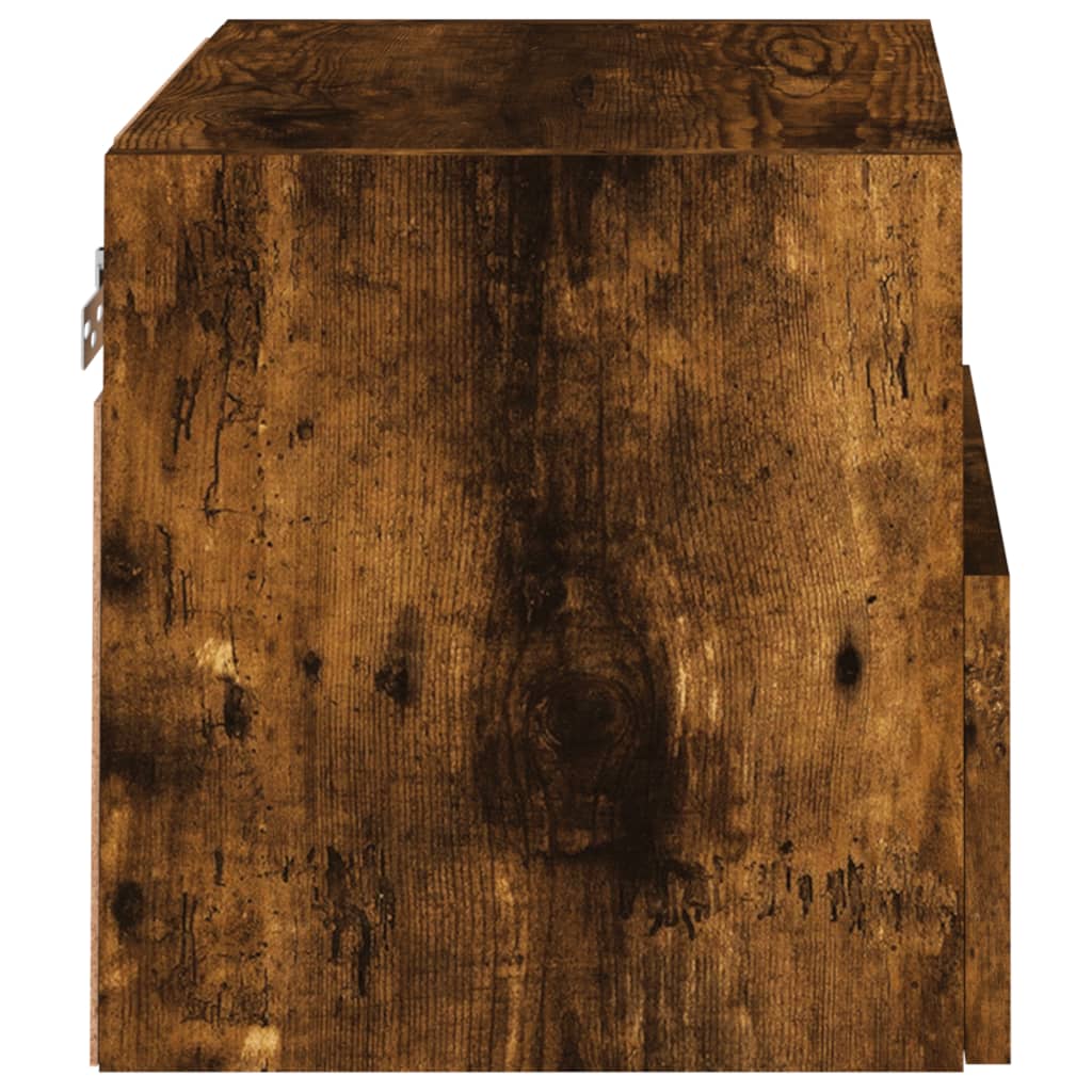 Meuble TV mural chêne fumé 40x30x30 cm bois d'ingénierie - XIOS