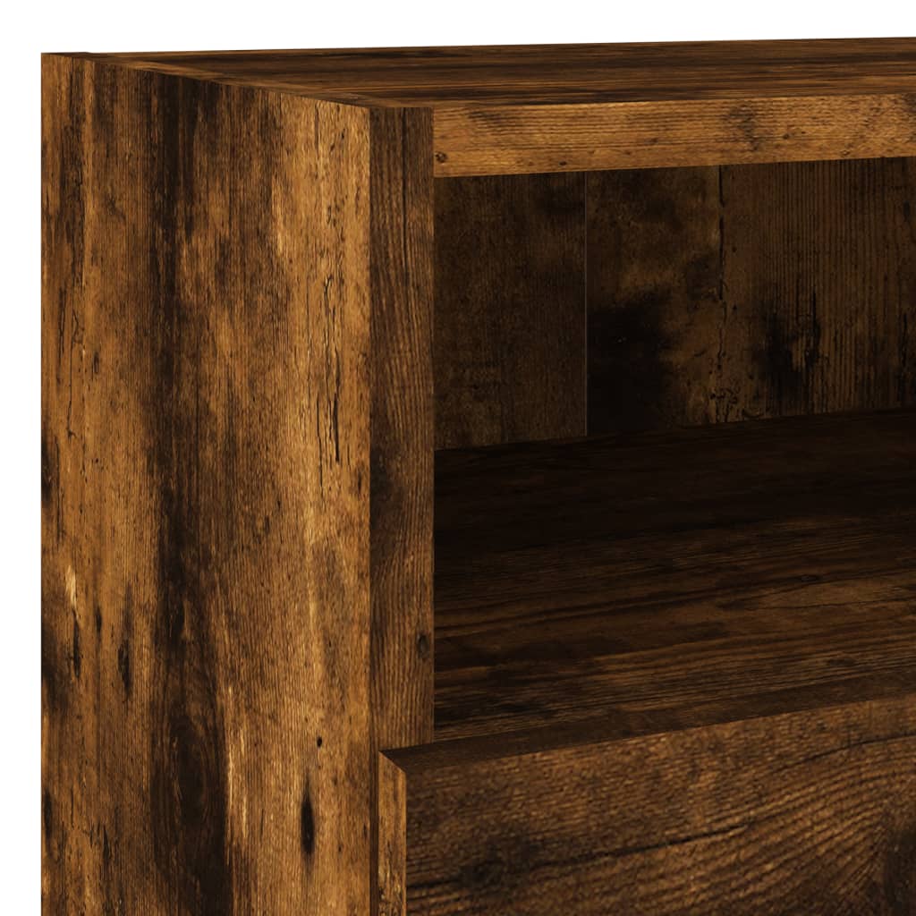 Meuble TV mural chêne fumé 40x30x30 cm bois d'ingénierie - XIOS